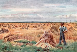 Along the Wheat Fields of Manitoba by Harold Copping