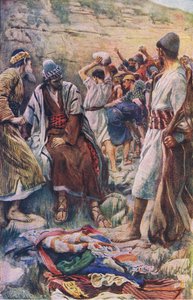 The death of Stephen, illustration from Harold Copping Pictures: The Crown Series by Harold Copping