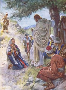 The Faith of Martha (Illustration from Pictures That Teach The Crown Series, 1920) by Harold Copping
