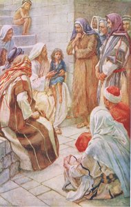 The little child in the midst, illustration from Harold Copping Pictures: The Crown Series, c.1920s by Harold Copping