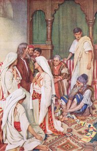 The preaching of Agabus, illustration from Harold Copping Pictures: The Crown Series by Harold Copping