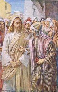 The question of the Sadducees, illustration from Harold Copping Pictures: The Crown Series