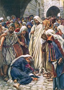 The Woman Who Touched the Hem of His Garment by Harold Copping
