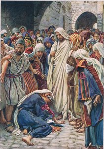 The woman who touched the hem of his garment by Harold Copping