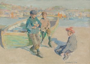 Children in Newlyn Harbour