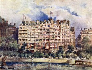The River Front of the Savoy Hotel in 1889 by Harold Oakley