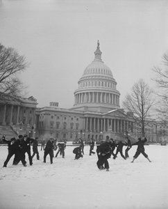 Snowball Fight in Front of U.S. Capitol, Washington, D.C.