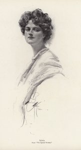 A character, Sylvia, from the novel, The Opened Shutters, by Clara Louise Burnham