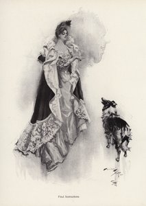 A young woman going out for the evening and bidding her dog to obey instructions by Harrison Fisher