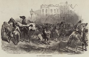 The Horse-Market at Smithfield by Harrison William Weir