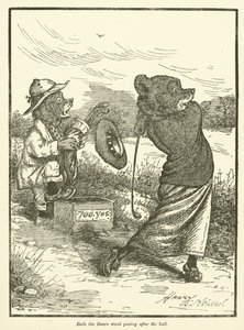 Bears playing golf by Harry B Neilson