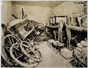 View of the antechamber of the Tomb of Tutankhamun looking south, Valley of the Kings, November 1922 by Harry Burton
