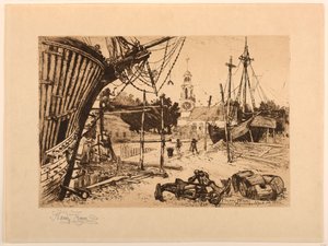 Wharf, Kennebunkport, Maine by Harry Fenn