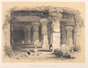 Interior of the Caves of Elephanta by Harry Francis Darell