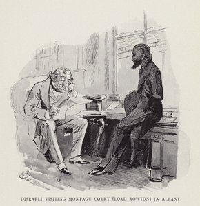 Disraeli visiting Montagu Corry (Lord Rowton) in Albany by Harry Furniss
