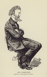 Lord Clanricarde, sketch in the House of Lords by Harry Furniss