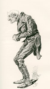 Old Chuffey, Illustration by Harry Furniss for the Charles Dickens Novel Martin Chuzzlewit, 1910