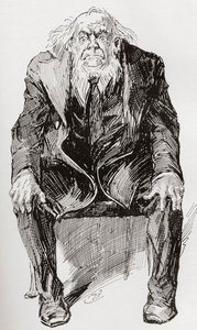 Provis. Illustration by Harry Furniss for the Charles Dickens novel Great Expectations, from The Testimonial Edition published 1910 by Harry Furniss