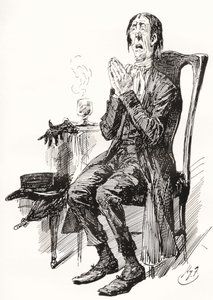 Stiggins. Illustration by Harry Furniss for the Charles Dickens Novel The Pickwick Papers, from The Testimonial Edition, Published 1910. by Harry Furniss