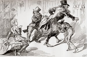 The Thieves Kitchen. Oliver is shown How It Is Done, illustration from 