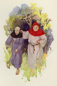 Friar Tuck led by the ear a lean-looking, miserable monk by Harry George Theaker