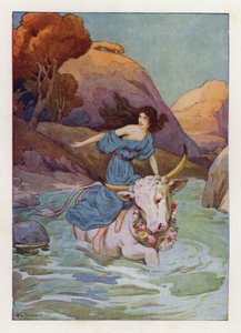 Into the Ocean Jupiter Plunged, and Away He Swam by Harry George Theaker