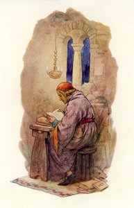 Merlin reading by Harry George Theaker