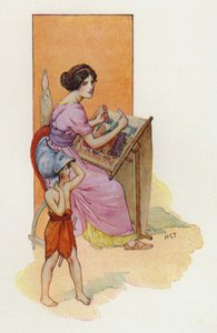 Penelope with her son Telemachus by Harry George Theaker