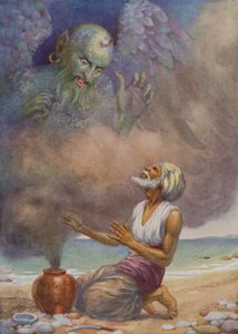 The Genie Escapes from the Vase by Harry George Theaker