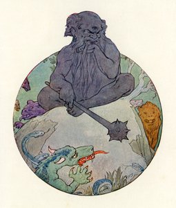 The Great Black Giant scowled at Sir Gawaine by Harry George Theaker