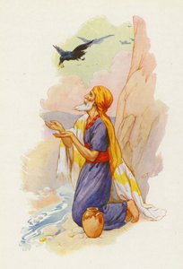 The ravens brought bread and meat to Elijah by Harry George Theaker