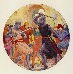 Three times Isambart thrust, and three times the thrust went wide by Harry George Theaker