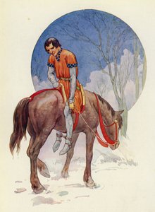Thus Guy rode off, facing toward them, his feet lashed tightly under the horse by Harry George Theaker
