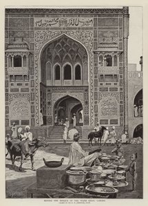 Before the Mosque of the Wazir Khan, Lahore by Harry Hamilton Johnston