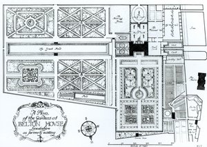 A Plan of the Gardens at Belton House, Lincolnshire, as formerly existing, c.1900 by Harry Inigo Triggs