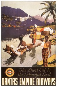 Advertisement Qantas Empire Airways, Postcard, c. 1950-1954