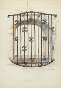 Iron Grille at Window by Harry Mann Waddell
