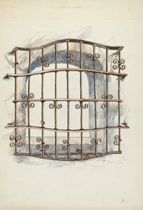Iron Grille at Window by Harry Mann Waddell