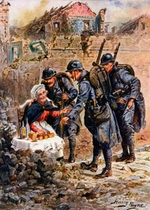 An Old Woman Selling Cakes Amid the Falling Houses of Verdun