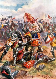 King Henry V Fights with Heroic Valour. Battle of Agincourt by Harry Payne