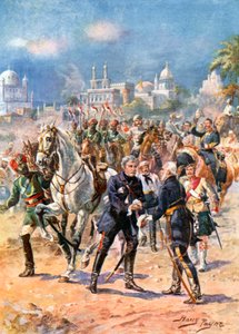 The Meeting of Sir Colin Campbell and General Outram. Relief of Lucknow