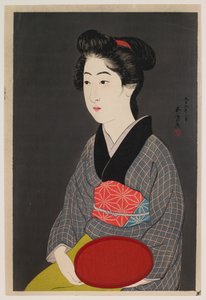 Waitress Holding a Tray (Portrait of Onao, a Maid at the Matsuyoshi Inn, Kyoto)