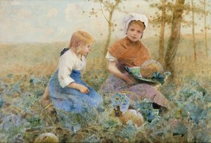 Gathering Pumpkins by Hector Caffieri