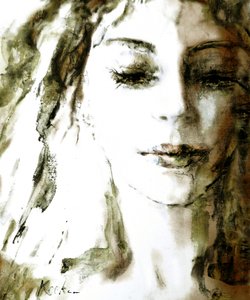 Pensive Woman Portrait by Hein Kocken