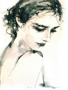 Pensive Woman Portrait by Hein Kocken