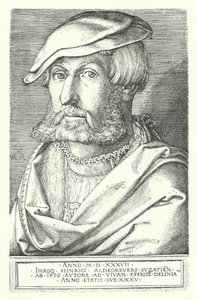Self-portrait of Heinrich Aldegrever, German painter and engraver by Heinrich (after) Aldegrever