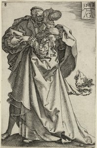 Dancing Couple, plate eight from The Large Wedding-Dancers by Heinrich Aldegrever