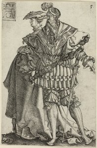 Dancing Couple (plate five from The Large Wedding-Dancers) by Heinrich Aldegrever