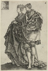 Dancing Couple, plate four from The Large Wedding-Dancers by Heinrich Aldegrever