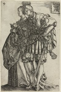 Dancing Couple, plate nine from The Large Wedding-Dancers by Heinrich Aldegrever